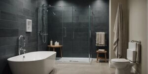 Thumbnail image of a modern bathroom with a shower chair, emphasizing accessibility and comfort for users in Rio de Janeiro.