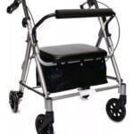 Andador 4 rodas com assento e porta objeto