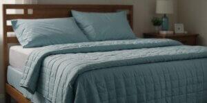 Hospital bed with specialized mattress in a home setting to prevent bedsores for bedridden patients.