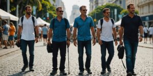 Various walkers for rent in Rio de Janeiro displayed with features and benefits highlighted.