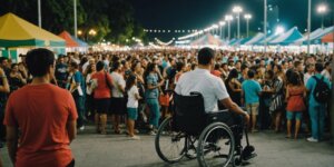 Wheelchair rentals at an accessible event in Rio de Janeiro, ensuring mobility for all attendees.