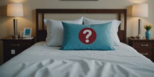 Hospital bed with a question mark icon, representing FAQs about renting hospital beds.