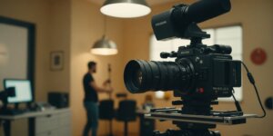 Paciente em fisioterapia com equipamento de reabilitação.