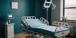 Motorized hospital bed for rent at Medfort