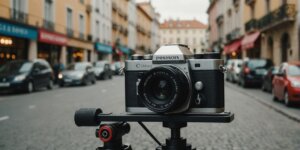 Pessoa usando cadeira de rodas alugada em viagem feliz.