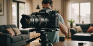 Cuidador auxiliando idoso com equipamento de mobilidade