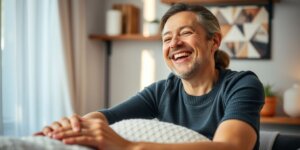 Pessoa usando equipamento de terapia física